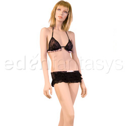Bra And Skirt Set - Boudoir rose lace set