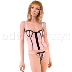 Bustier And Panty Set - Scalloped lace bustier set (M)