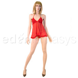 Babydoll And Panty Set - Lace ruffle babydoll