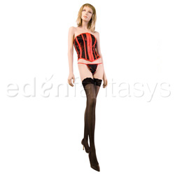 Corset And Panty Set - Satin brocade corset set (M)