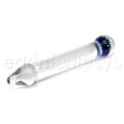 Glass dildo - Flowered tickle tip head g-spot glass dildo wand