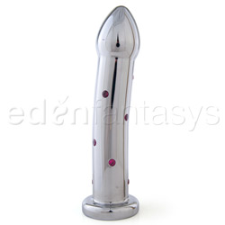 Steel dildo Jeweled G spot dildo royal Red