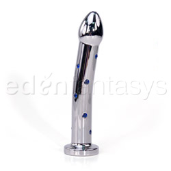 Steel dildo Jeweled G spot dildo Blue