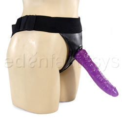 Panty Harness - Leather crotchless strap on with dildo