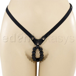 Crotchless panty - Lover's thong with stroker beads