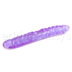 Double Dildo Reflective gel veined double dong 12