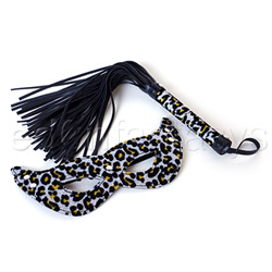 Bondage kit - Leopard eye mask and whip (Platinum)