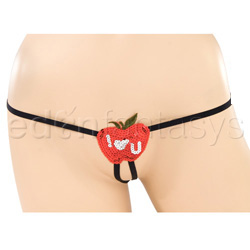 Crotchless panty - Erotique crotchless g-string (apple)