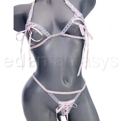 Bra And Panty Set - Erotique ribbon and lace bra set