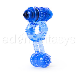 Cock ring, Penis ring - Super twin vibe ring (Blue)