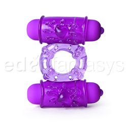 Cock ring, Penis ring - Double vibrating bullet ring (Purple)
