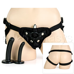 Double Strap Harness Bend over beginner harness kit Black