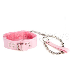 Bdsm collar - Pink plush collar and leash
