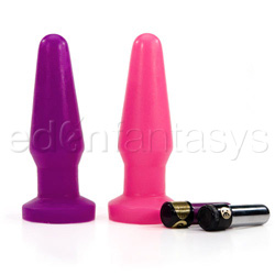 Vibrating silicone neon anal plug (Purple)
