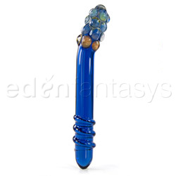 Glass dildo - Two way bumpy fantasy Blue