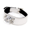 Bdsm collar - Center spike his pulse collar (White)