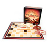 Strip checkers game with chocolate playing pieces and sexy rules cards