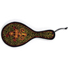 Handcrafted leather paddle with embroidered and jeweled design. Handcrafted leather paddle with embroidered and jeweled design.