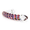 Double-ended glass dildo with a clear solid spiral wrapped pyrex g-spot shaft and a clear smooth straight handle Double-ended glass dildo with a clear solid spiral wrapped pyrex g-spot shaft and a clear smooth straight handle
