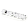 Clear spiral glass dildo with bumps probe