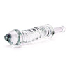 Plain spiral with handle glass dildo