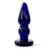 Glass Butt Plug - Cobalt bubble plug