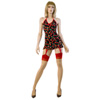 Gartered Mini Dress - Cherry print halter dress (SM)