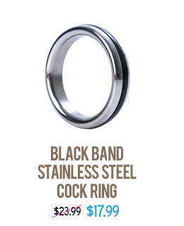 Black Band Stainless Steel Cock Ring - $17.99