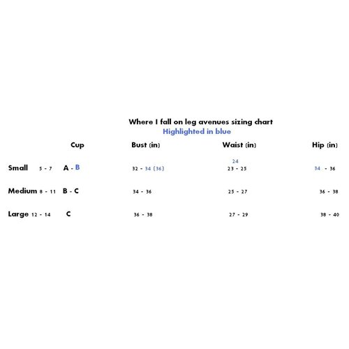 WHERE I FALL SIZING CHART