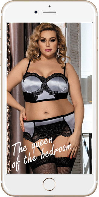 Moonlight satin bra set queen size